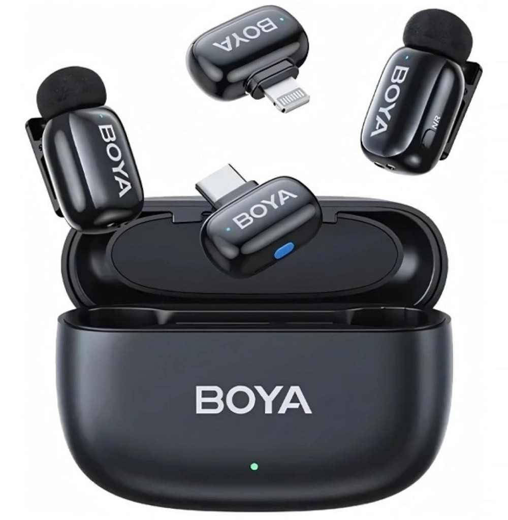 Microfone Boya Mini 12 2TX+1RX Dual C+Lighting Dual