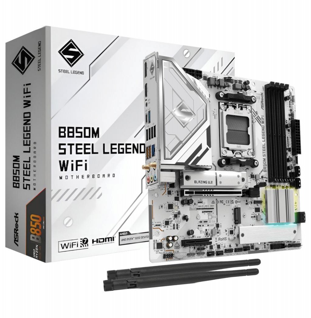 Placa Mae Amd (Am5) Asrock B850M Steel Legend Wifi Ddr5 Placa Mae Amd (Am5) Asrock B850M Steel Legend Wifi Ddr5