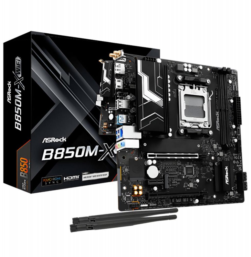 Placa Mãe AMD (AM5) Asrock B850M X Wifi Placa Mãe AMD (AM5) Asrock B850M X Wifi