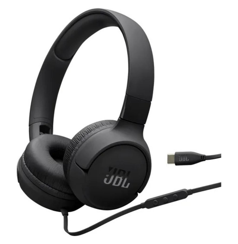 Fone Jbl Tune 520C Usb-C Preto - Cabo/Microfone