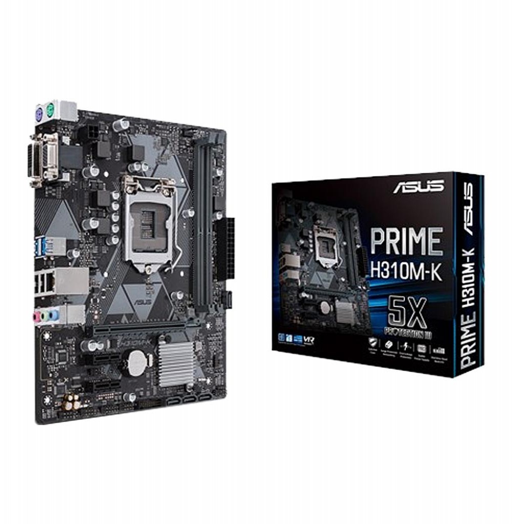 Placa Mãe Asus Prime H310M-K R2.0 LGA1151/2xDDR4/PCI-E/DVI-D/D-Sub/HDMI/SATA MB