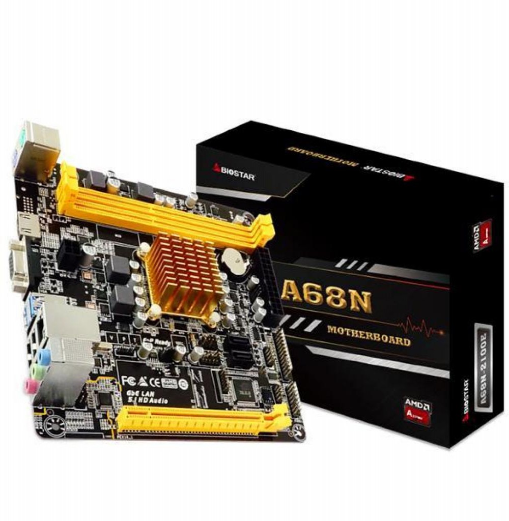 Placa Mãe + Processador Biostar A68N-2100E ITX AMD Dual Core