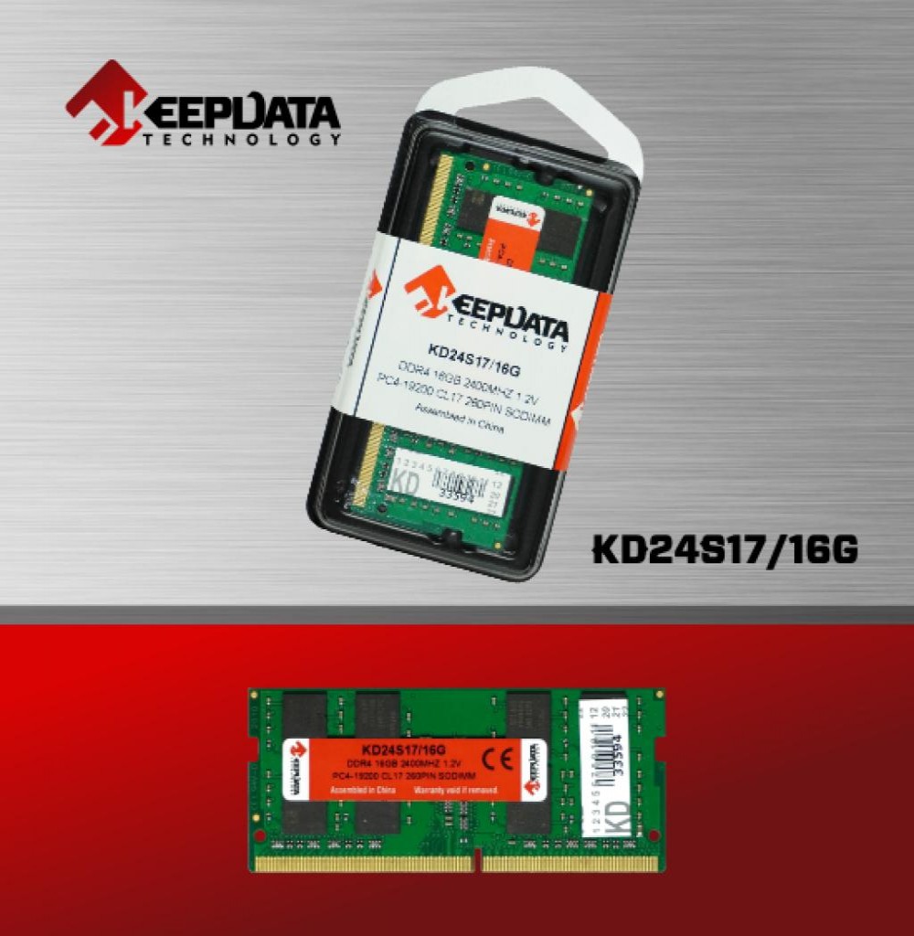 Memória Para Notebook Keepdata KD24S17/16G DDR4 16GB 2400MHZ