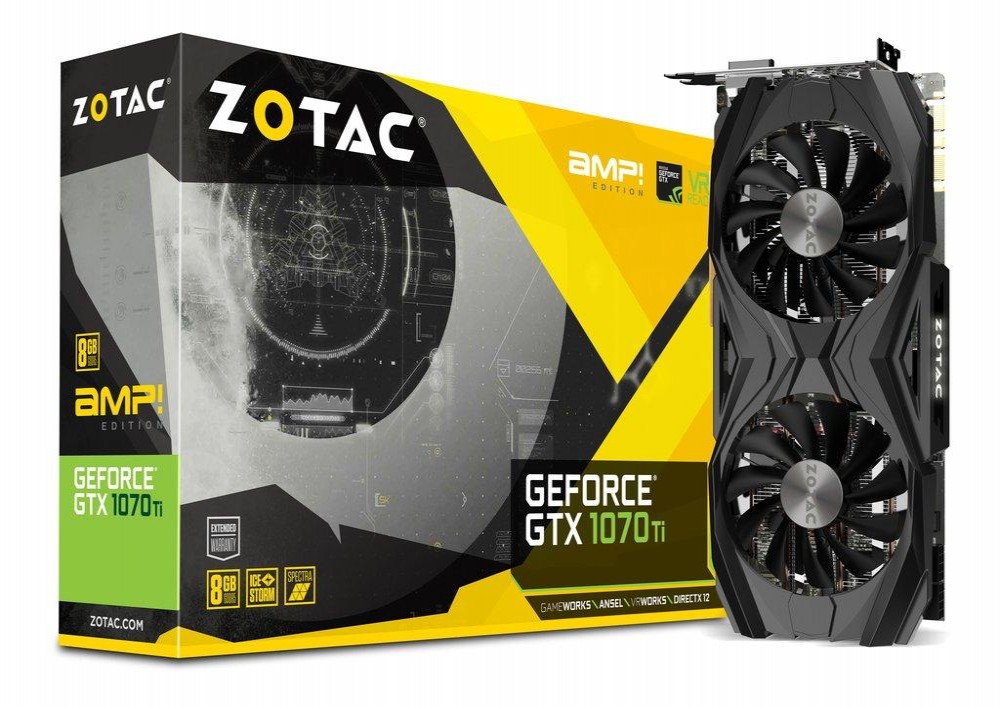 Placa de Vídeo Zotac EXP. GF-GTX1070TI AMP EX VGA 8GB