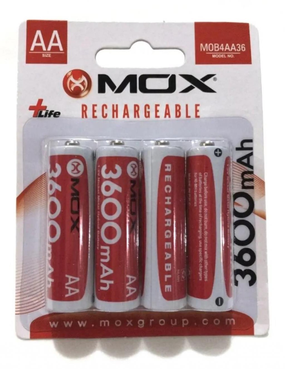 Pilha Recarregável Mox    AAA 3600MAH C/4 