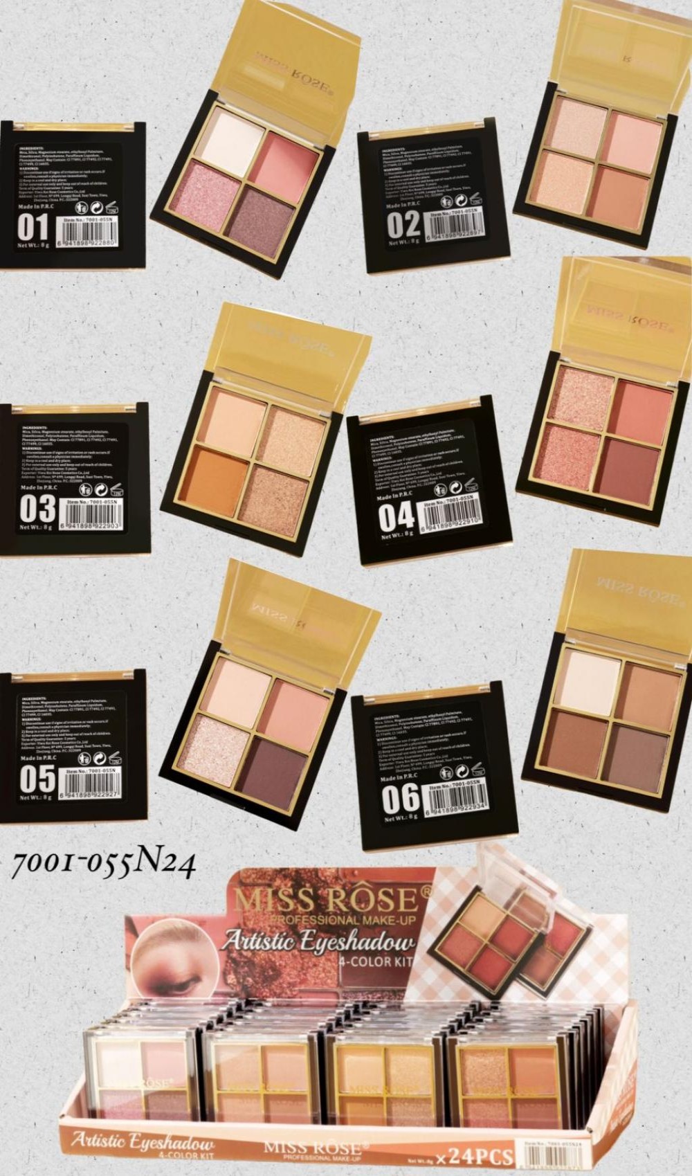 MAQ MISS ROSE SOMBRA 4 CORES 