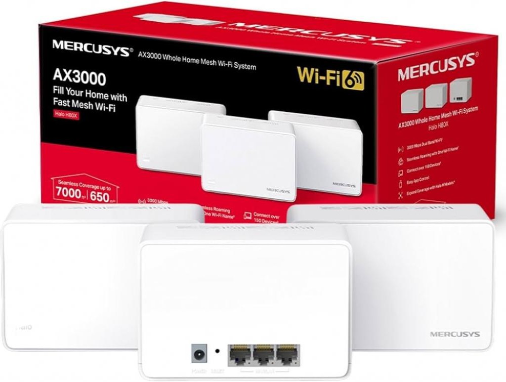 Roteador Mercusys Halo H80X (3-PACK) AX3000 Wifi6 Dual