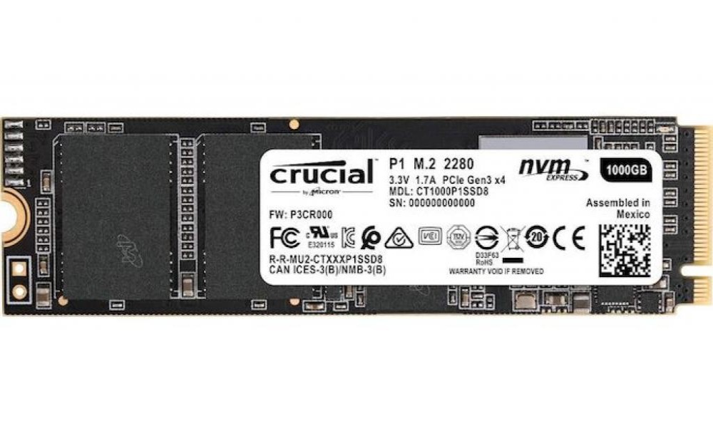 HD Crucial P1 SSD M.2 1TB 2280 3D NVME