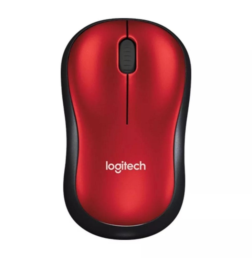 Mouse Logitech M185 Wireless 910-003635 2.4GHz Vermelho Preto 