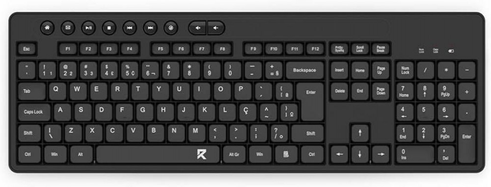 Teclado Usb Redragon R Office BK-7094 Preto Sem Fio Inglês
