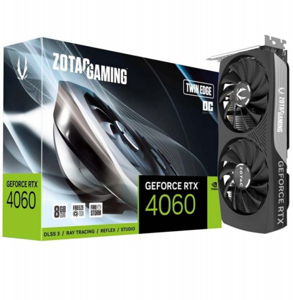 Placa de Vídeo 8GB EXP. GF-RTX4060 Zotac Twin Edge ZT-D40600E-10