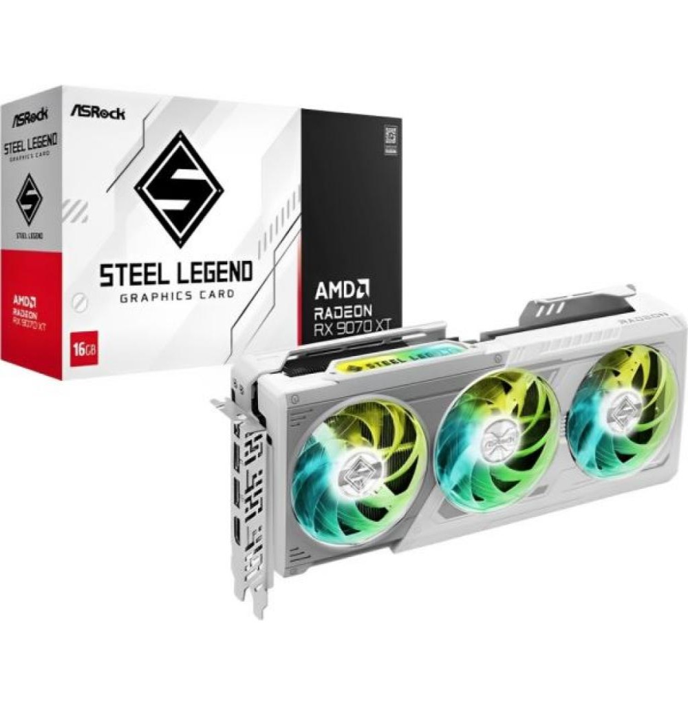 Placa de Vídeo 16GB EXP. RX-9070XT Asrock Steel Legend 90-GA5DZZ-00UAN